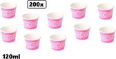 200x gobelet à glace IceCream 120ml karton rose - crème glacée soft ice cream ice cream summer festival theme party