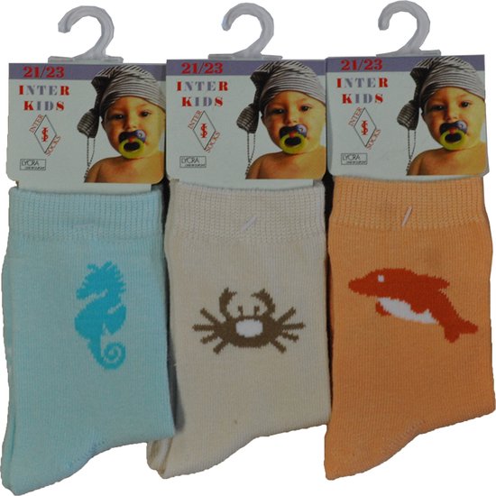 Baby / kinder sokjes sea - 19/20 - unisex - 90% katoen - naadloos - 12 PAAR - chaussettes socks
