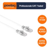 Powteq professional - 2 meter - CAT 7 netwerkkabel / internetkabel - 10 Gbit - Wit