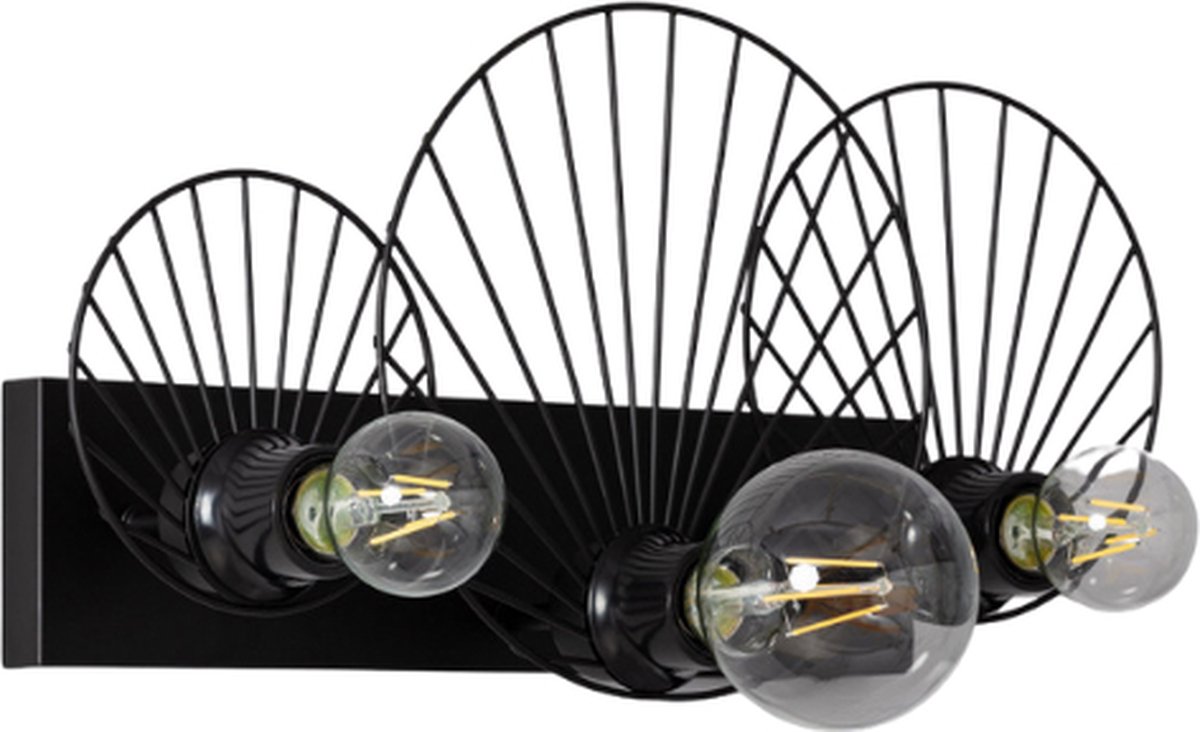 Bussandri - Moderne Wandlamp - Metaal - Modern - E27 - L:25cm - Voor Binnen - Woonkamer - Eetkamer - Slaapkamer - Wandlampen - Zwart