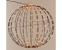 foto van Lichtbol - Metaal met timer - Warm licht - 40 cm - Kerstversiering (liever goedkoper)