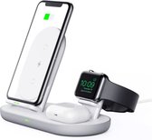 Aukey 3-in-1 Wireless Charging Station (Zwart) - Let Op: Apple Watch-kabel niet inbegrepen
