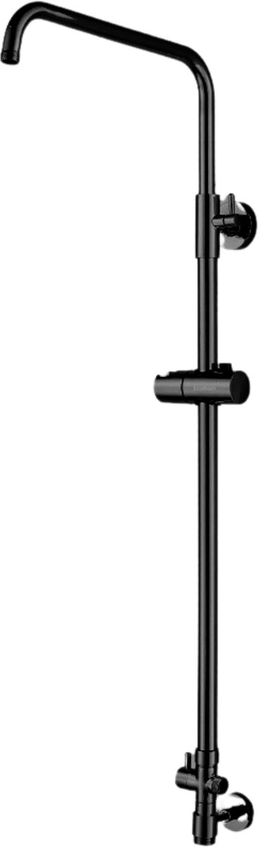EcoRain© Glijstang voor Regendoucheset met Hoofddouche en Handdouche 129 CM - Glijstang van Roestvrij Staal RVS SS 304 - Verstelbare Douchekophouder - 2 jaar garantie - Zwart