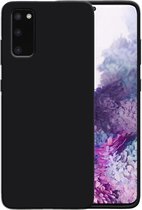 Smartphonica Siliconen hoesje voor Samsung Galaxy S20 Plus case met zachte binnenkant - Zwart / Back Cover geschikt voor Samsung Galaxy S20 Plus