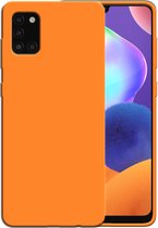 Smartphonica Siliconen hoesje voor Samsung Galaxy A31 case met zachte binnenkant - Oranje / Back Cover geschikt voor Samsung Galaxy A31