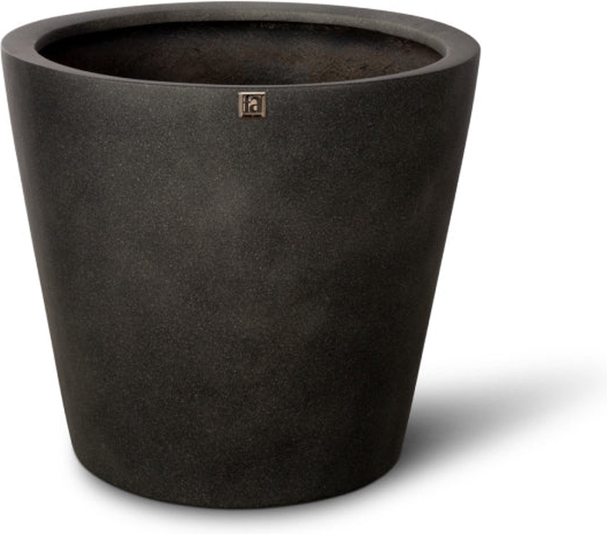 Luxe Plantenpot XL | Beton look | Bloembak voor buiten | Conical Plantenbak design | Antraciet / Zwart | 40 x 35 cm