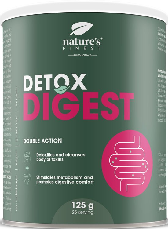 Foto: Nature s finest detox digest 2 in 1 ontgiftingsformule die de spijsvertering helpt verbeteren en het lichaam reinigt