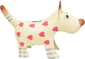 Spaarpot hond met hartjes van gerecycled metaal
