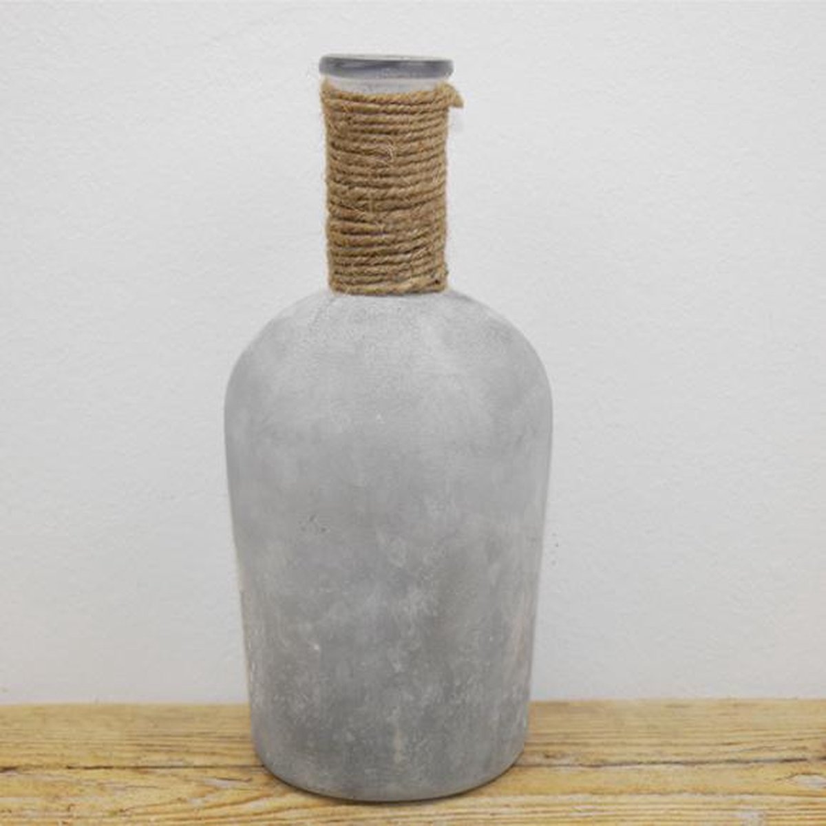 SENSE Decoratieve fles vaasje Grijs - Frosted vaas - Kleine Glazen Flesjes – Bloemenvaasje – Mini Fles vaas