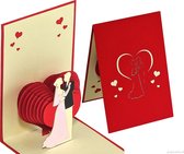 Popcards popupcards Carte de mariage Couple de mariage Heart Love Valentine Félicitations pop-up card