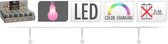 Feestverlichting gekleurd LED lichtsnoer 200 cm op batterijen - 20 multi lampjes - Gekleurde themafeest versiering/decoratie