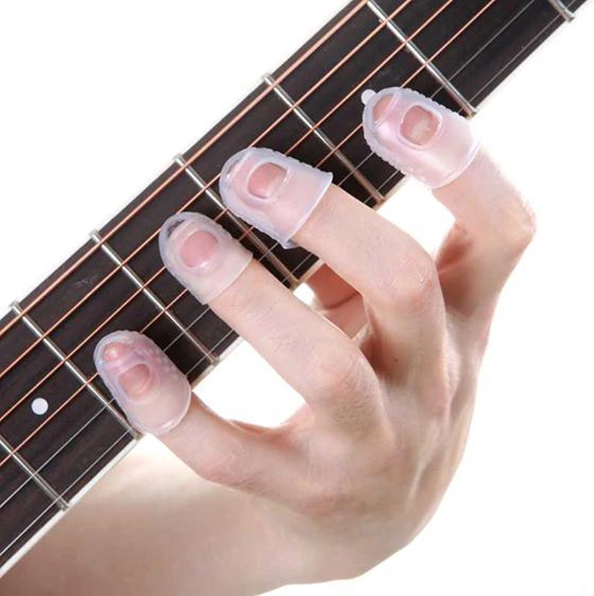 S - Protège doigt en Silicone pour cordes de guitare, 1 pièce