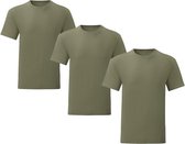 Senvi 3 pack T-Shirts Ronde hals - Maat S - Kleur - Olive
