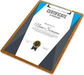 Goodline® - A4 Klembord Rapportmap / Diplomamap / Certificaat Mappen - Houtpatroon Bruin