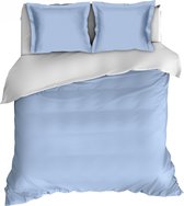 Warme Flanel Dekbedovertrek Uni Blauw/Wit | 200x200/220 | Heerlijk Zacht En Soepel | Ideaal Tegen De Kou