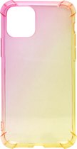 ADEL Siliconen Back Cover Softcase Hoesje Geschikt voor iPhone 11 Pro - Kleurovergang Roze en Geel