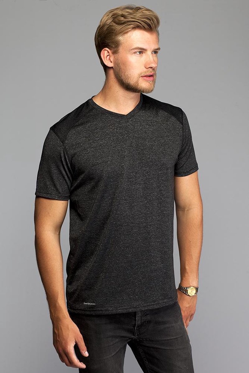 Stretch T-shirt zwart maat XL Unisex