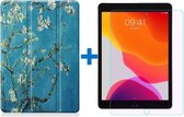 Shop4 - iPad 10.2 (2019/2020) Hoes + Glazen Screenprotector - Smart Book Case Bloesem