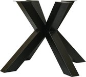 Pieds 3D X pour table | Pieds de table noirs hauteur 73cm | Peinture époxy Zwart , 10x10, version lourde, pieds matriciels, robuste