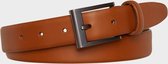 Michaelis Riem 3CM Cognac Bruin Leer Zilveren Gesp - 115
