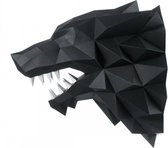 Wizardi 3D papercraft - Weerwolf - Papieren wandsculptuur - Zwart - 40 cm