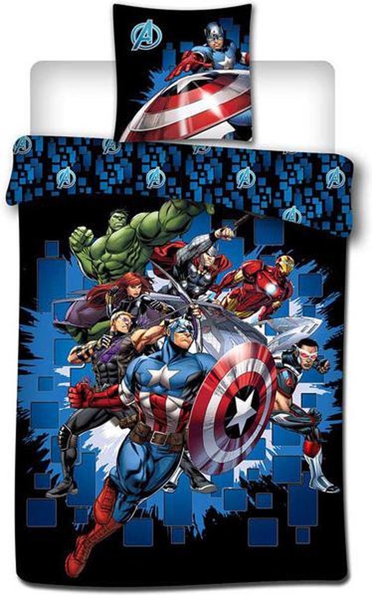 Marvel Avengers Fight - Dekbedovertrek - Eenpersoons - 140 x 200 cm - polyester