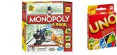 Gezelschapsspel - Uno & Monopoly Junior - 2 stuks