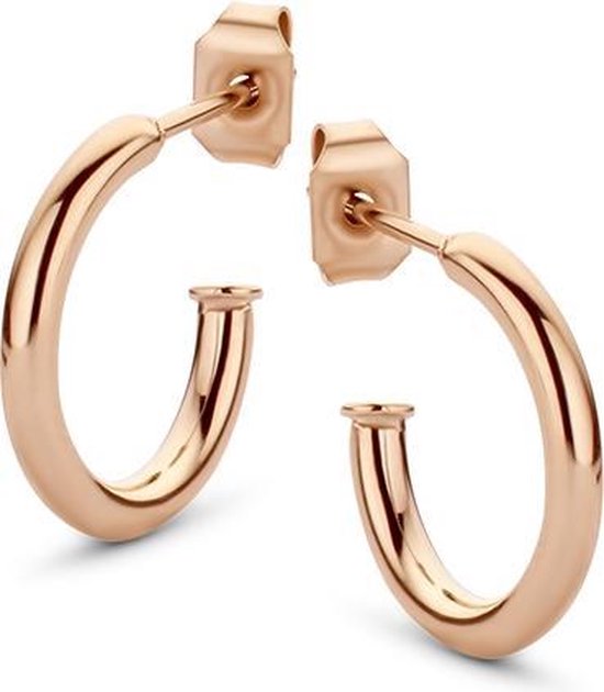 CO88 Collection Elemental 8CE 70064 Boucles d'oreilles en acier - Rond 15 mm - Couleur or rose