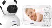 Annew BM50 Babyfoon met Camera | 5 Inch Video Babyphone | Baby Monitor met Nachtzicht Functie | Uitbreidbaar tot 4 Camera's | Wit