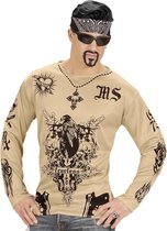 Tattoo shirt Gangster voor heren - Nep tatoeages shirt - Maffia/gangster verkleedkleding/kostuum XL