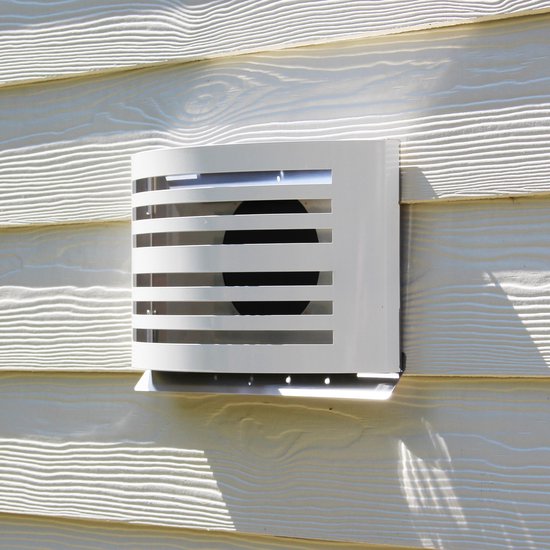 Grille de soufflage et d'extraction en saillie Ø 160 mm blanche (RAL9010) avec filet à mailles grossières