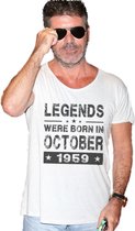 mijncadeautje T-shirt - unisex - Legends were born in - maand en jaartal naar keuze - cadeautip - zwart - maat L