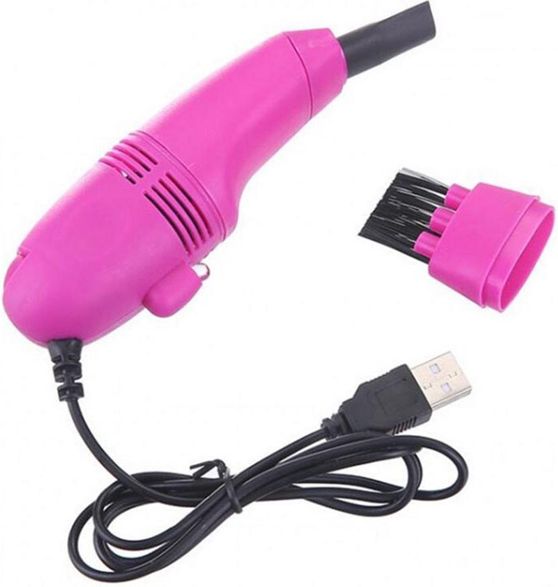 Roze mini stofzuiger - Usb kabel - Toetsen bord schoonmaken - Laptop schoonmaken - Kruimeldief