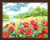 Artstudioclub®  Schilderen op nummer volwassenen 40*50cm  Rode bloemen