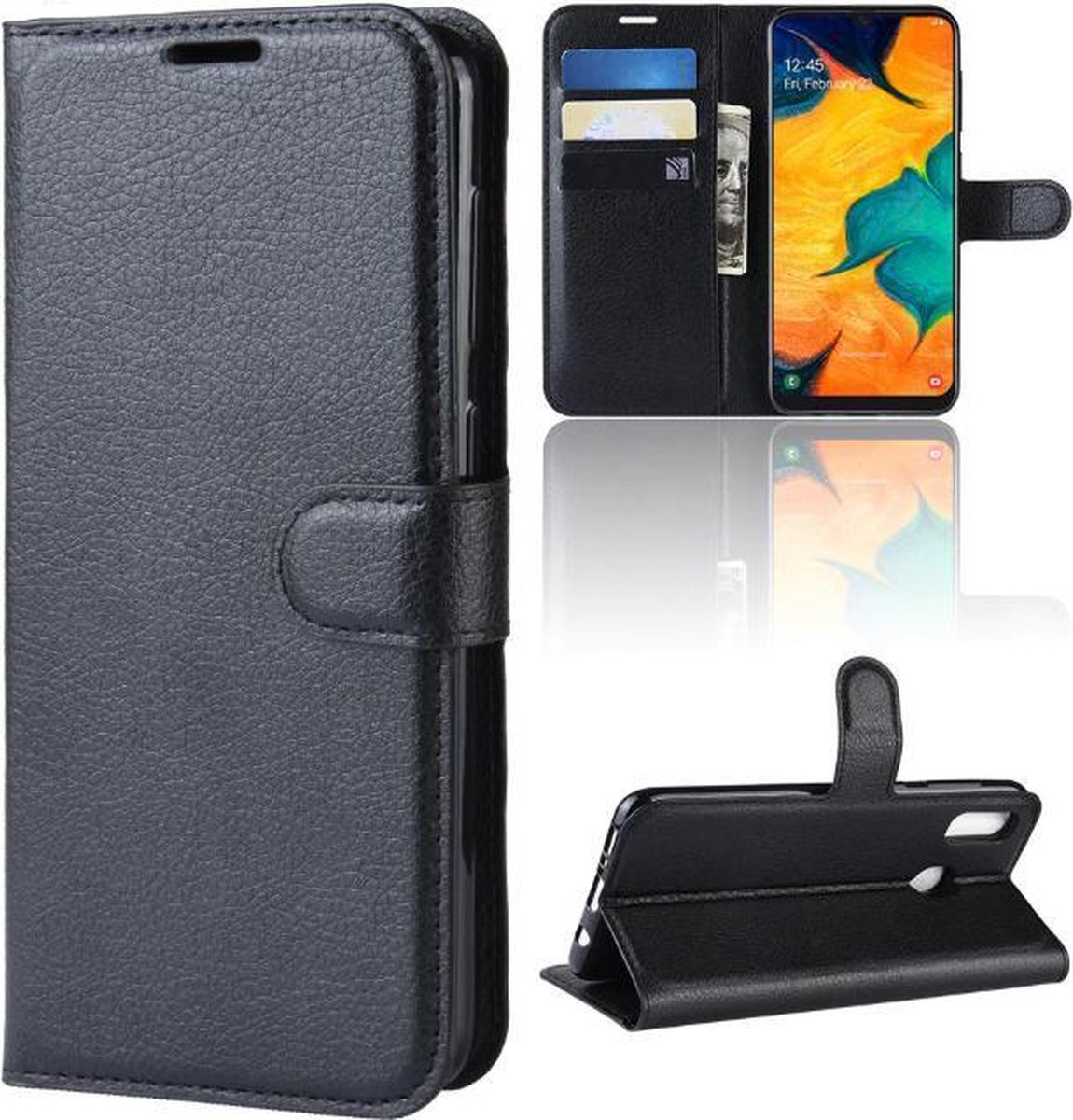 Samsung Galaxy A50S/30S Hoesje - Book Hoesje met Kaarthouder & Magneetsluiting - Zwart-Portemonnee