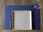 Hoogwaardige Stijlvolle Placemat - Jacquard - Soepel - Duurzaam -  Set van 4 - 30 cm x 45 cm - Uni Blauw
