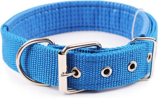 adverteren Gemiddeld Pelagisch Verstelbare halsband voor honden- Nylon - Blauw - L | bol.com
