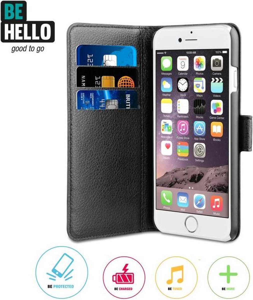 BeHello iPhone 6 Plus/6S Plus Wallet Case Zwart