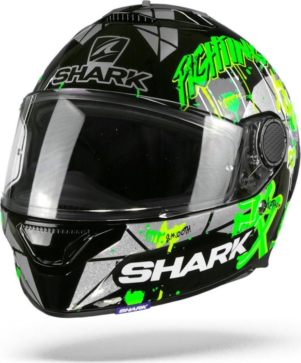 Shark Spartan 1.2 Lorenzo Catalunya Gp Zwart Groen Glitter Kgx Integraalhelm - Motorhelm - Maat L