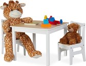 Relaxdays kindertafel met stoelen - 2 stoeltjes - zitgroep - kindermeubel - speeltafel