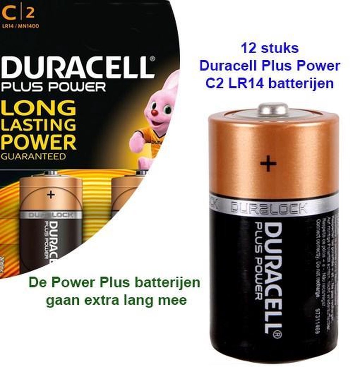 10 stuks Duracell Plus C2 LR14