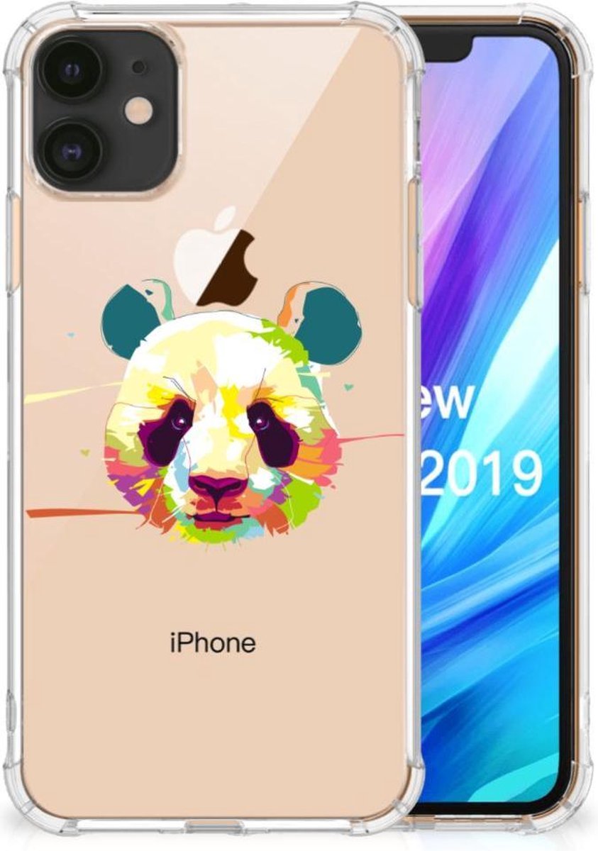 Apple iPhone 11 Stevig Bumper Hoesje Panda Color