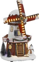 Luville - Moulin à vent de Noël avec baril et foin à piles