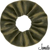 Jumalu scrunchie velvet haarwokkel haarelastiekjes - groen - 1 stuk