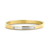 CO88 Collection Inspirational 8CB 90516 Stalen Bangle - Love - Goudkleurig / Zilverkleurig