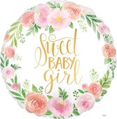 Amscan Folieballon Rond Babyshower Bloemen 45 Cm