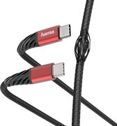 Hama Oplaad-/gegevenskabel "Extreme", USB-C - USB-C, 1,5 m, zwart/rood