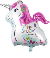 Folieballon Eenhoorn Happy Birthday 25 x 20 cm