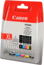 Canon cartridge voordeelpak PG550CL551 (PG-550 XL + 4x CL-551)