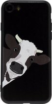ADEL Siliconen Back Cover Softcase Hoesje voor iPhone SE (2020)/ 8/ 7 - Koe